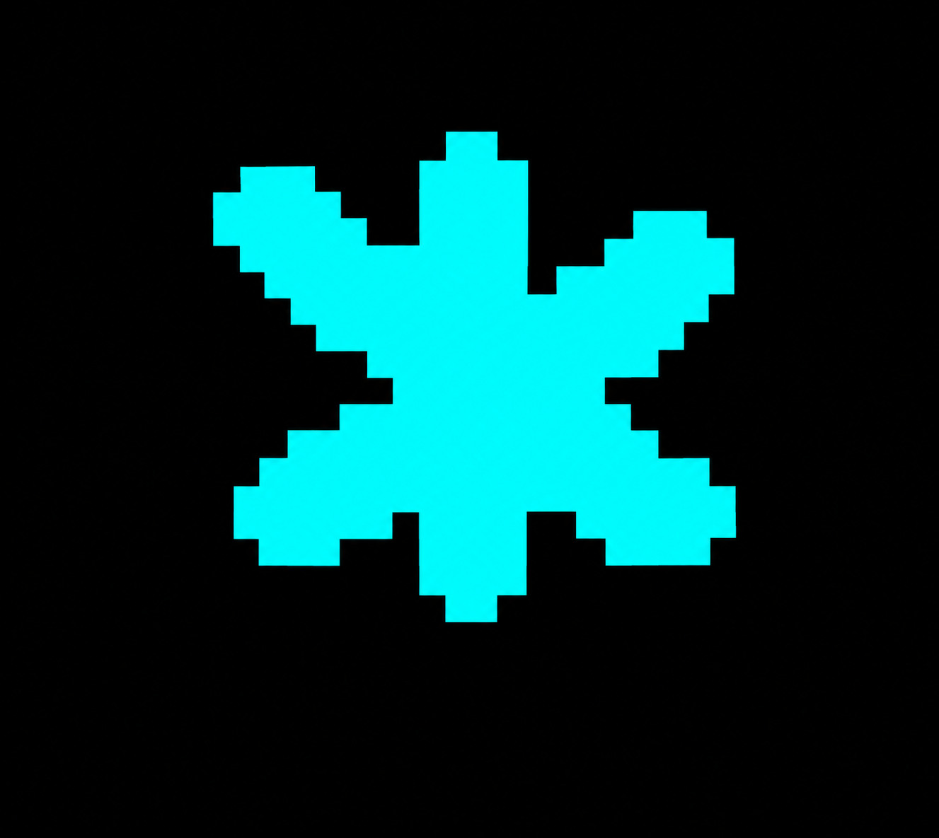 $BUTTHOLE coin logo, a cyan pixel-art snowflake